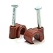 kenable Brown 100 x 7mm Round Cable Clips Secure Fastenings Cables