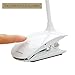 Cordless Clip Desk Lamp - 14 Long Life LEDs - Built-in 500mAh Rechargeable Lithium Battery - 3 Brightness Level Touch Dimmer - Portable Lightweight for Indoor & Outdoor Use