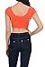 Womens Trendy Solid Color Basic Scooped Neck and Back Crop Top Orange Large