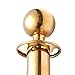 JAXPETY 3 Sets Round Top Polished Brass Stanchion Posts Queue Barrier, Pack of 6 Posts with Red Velvet Ropes,Gold