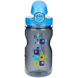 Nalgene On The Fly Kids 12oz Water Bottle - 2 Pack (Gray Square with Blue Cap)