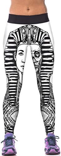 ZIOOER Women's Fitness Yoga Sport Pants Printed Stretch Ankle Legging Pharaoh
