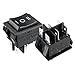 uxcell 2Pcs DPDT On/Off/On 3 Position 6Pin Snap Boat Rocker Toggle Switch,Black,AC 16A/125V 16A/250V,for Boat,Household Appliances