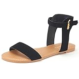 DREAM PAIRS ALEXA Women's High Ankle Cuff One-Band Adjustable Buckle Closure Summer Fashion Flat Sandals