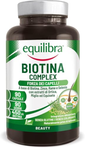 Biotina Altodosata 450 mcg, per Capelli e Unghie, con Zinco, Rame, Selenio, Estratti di Ortica, Miglio, Equiseto, Vegan, Senza Glutine, Privo di Lattosio, 90 Capsule