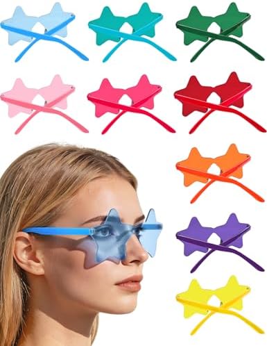 Amazon.com: WNSIRVY 12 Pairs Rimless Star Shaped Sunglasses  display picture 3