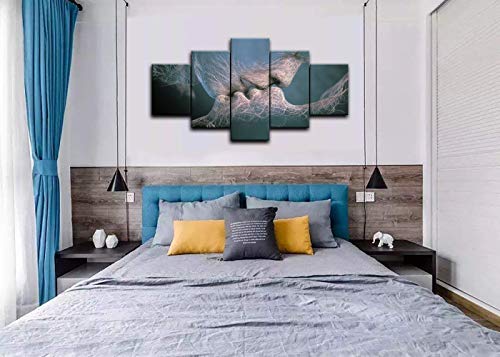 Love Kiss Abstract Canvas Wall Art - Image 6