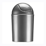 Umbra Mini Waste Can 1.2 Gallon with Swing Lid, Silver