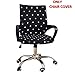 Deisy Dee Universal Computer Office Rotating Stretch Polyester Mid Back Function Chair Cover C111 (White dots)