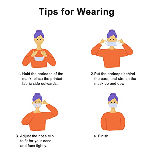 Christmas Individually Wrapped Disposable Face Masks for Holiday, Colored Printed Disposable