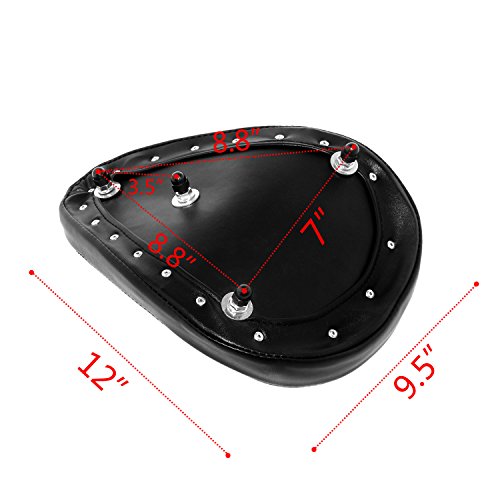 Senkauto Leather Solo Seat Spring Mounting Bracket Kit for Harley Sportster XL 1200 883 48 Chopper Bobber Seats Yamaha Kawasaki Custom (Type 02) - Thumbnail 4