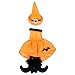 E-Living Halloween Wine Bottle Covers, Black & Orange Bat Cape w/Orange Witch Outfit