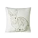 Whoyun Decorative Easter Bunny Farmhouse Throw Pillow Covers Home Decor Pillowcases Linen Soft Cushion Cover 18 x 18 Cute Funny