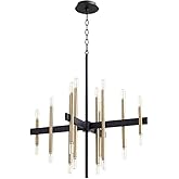 Quorum 60-20-6980 Contemporary Modern 20 Light Chandelier from Luxe Collection in Black Finish, 30.00 inches