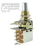 Bourns Dual Mini Guitar Potentiometer w/ Push Pull Switch, 500K Audio, Solid Shaft