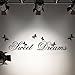 Myhome Sweet Dream Lettering Sticker and Dancing Butterflies Art Wall Decor Decal for Living Room, for Bedroom.