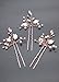 Missgrace Rose Gold Hair Pins (3 Packs), Crystal Leaf Wedding Hair Accessories for Women