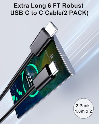 Super Fast Charger USB-C, 2 Pack 45W Fast Charging for Samsung Galaxy S25 Ultra/S25+/S25/S24 Ultra/S24+/S24/S23/S22/S21,A56,A55,A36,A16,Z Fold 6/Flip 6,Tab S10 S9,USB C Plug with 1.8M 5A Type-C Cable