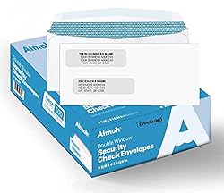 #8 Double Window Gummed Security Envelopes - for