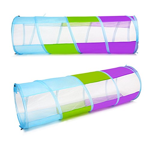 WERSHOW Pop up Play Tunnel Tube - Play Tents Crawling Games Toy Indoor and Outdoor For Kids Babies Toddlers(Grenadine)