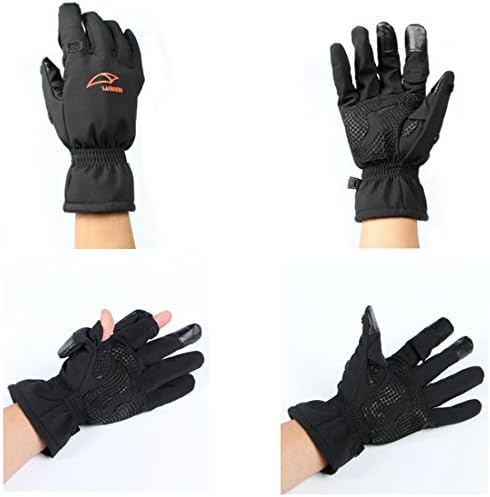 Black Anti-slip Stretch Winter Gloves for Photography (Texting and Touch-screens too)