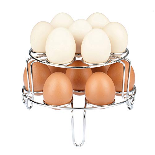 [Upgraded Version]Maxracy 2 Piece Stackable Steamer Rack for Instant Pot Accessories Stainless Steel Egg Assist Trivet Vegetable Steam Rack for Pressure Cooker Accessories - Thumbnail 7