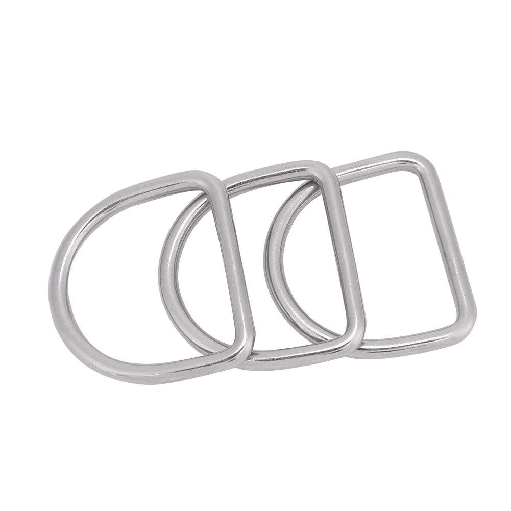 equlup Diving D Ring, 3PCS D Ring Carabiner Clip Stainless Steel D Ring Weight Belt Aluminum Material Safety Hook Webbing Accessories for Climbing Diving(size)