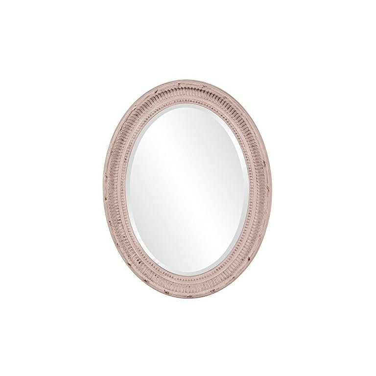Howard Elliott Nero Oval Hanging Wall Or Vanity Mirror, 26 x 34 Inch
