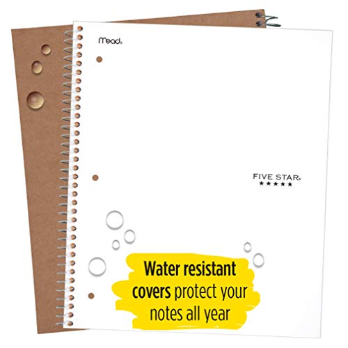 Five Star Spiral Notebook, 1 Subject, Wide Ruled Paper, 100 Sheets, 10