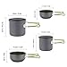 Overmont Portable 2-3 Person Outdoor Camping Pot Set Hiking Picnic Camping Gear Aluminum Alloy Cookware and Pot Set