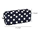 Blu Monaco Polka Dot Case with Zippered Top, 8-Inch x 4-Inch, Vintage Blue/Cream