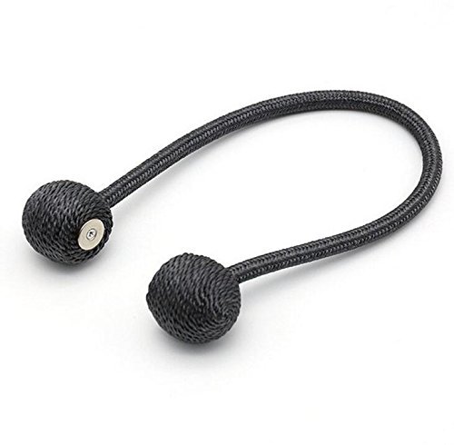 YMQY Pack-2 Curtain Tiebacks,Strong Magnetic Window Holdbacks/Holder for Home Office Decorative Drapes(40,black)