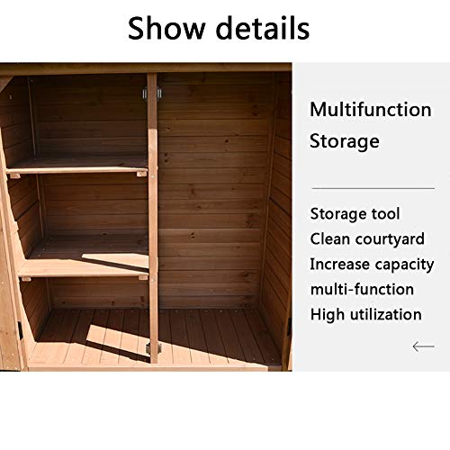 ZHOUAICHENG Outdoor Holz Gartenschrank Lagerung Schuppen Schrank Werkzeugschrank für wasserdichte Sonnencreme Innenhof… – Bild 7
