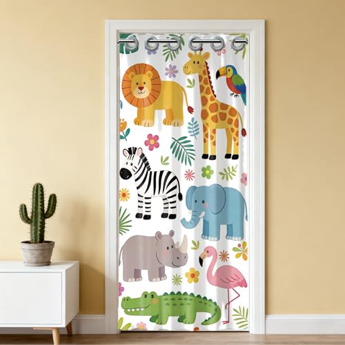 CONCHLERY Cartoon Animals Pattern Door Curtain Doorway Curtain Folding Room Divider Curtains for Home Restaurant Door Decor, 78x39 Inch at Amazon