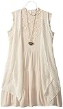 Beautees Big Girls' Solid Tunic Vest Over Textured Gauze Dress