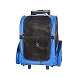 Peach Tree Pet Travel Rolling Backpack Rolling Carrier for Dogs Pet Carrier with Wheels Rolling Pet Travel Tote Airline Approved