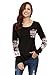 Milumia Women's Vintage Geometric Print Patchwork Round Neck Long Sleeve Tee Top