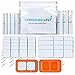 TENS Unit Pads Premium Multi Pack of Latex-Free, Non-Irritating Replacement Electrode Patches for Muscle Stimulation Massage Electrotherapy – 34pcs (2x2in Small, 2x4in XL, Pad Holders)