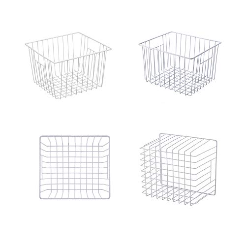 Freezer Organizer Baskets, Refrigerator Deep Metal Wire Food Storage