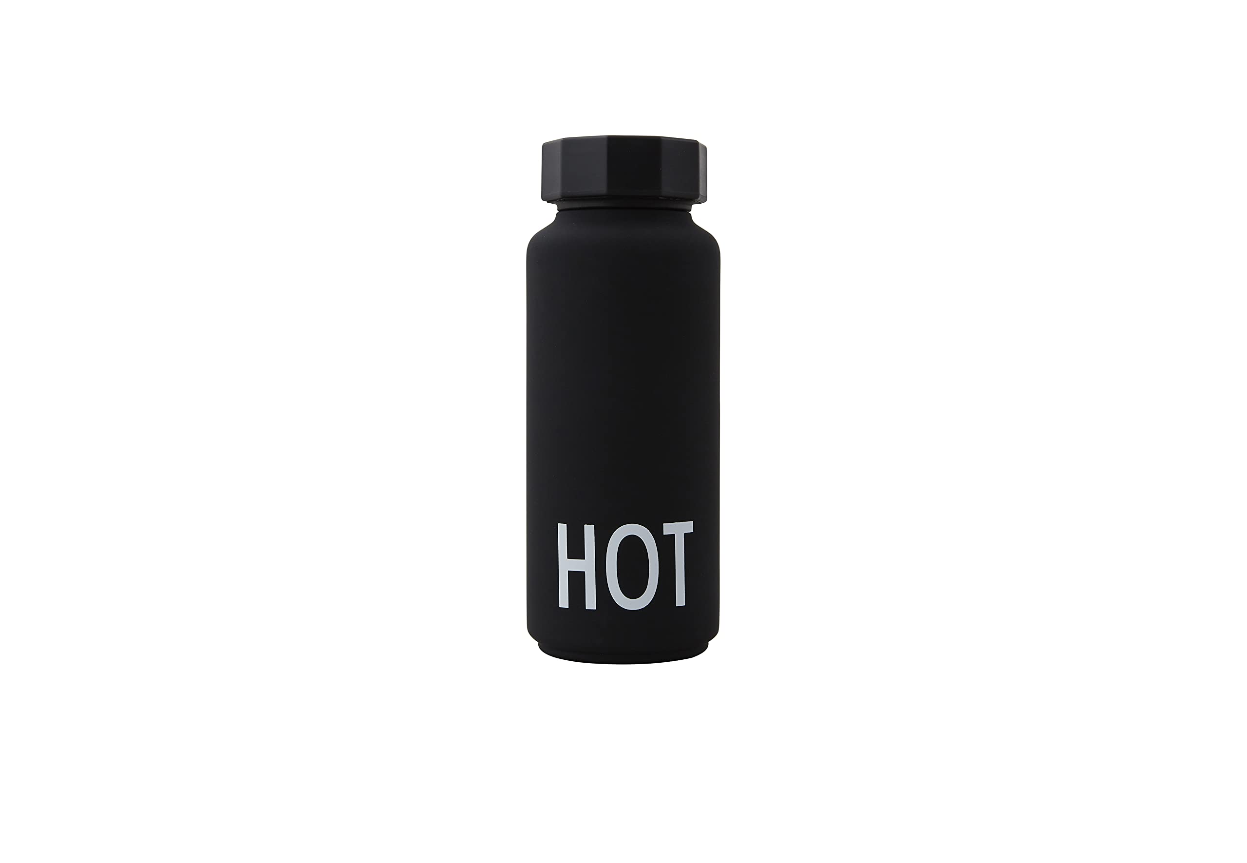 Design Letters Insulated Stainless Steel Water Bottle | 500 ml | Double Walled Vacuum Flask for hot and Cold Water | Thermos Flask for Travel and Gym | BPA and BPS-Free | Black Water Bottle — image 1