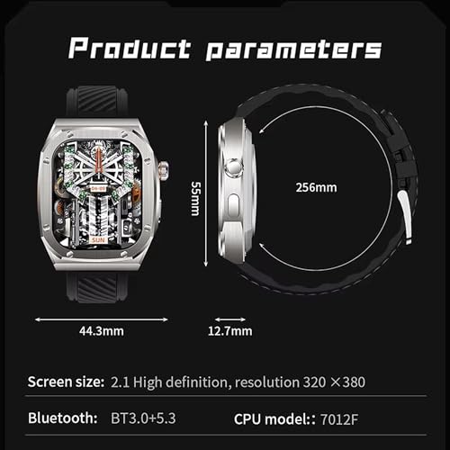 Aishini Bluetooth Calling Smart Watches for Men 2.1"IPS Large Touchscreen IP68 Waterproof Men's Smart Watch 460mAh,120+ Sport Modes, 70 Days Battery Life Fitness Smart Watch (Orange + Silver) Band