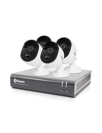 Swann SWDVK-845804V-US 4580V 1080P - Cámara con sistema de seguridad de control de voz, color blanco