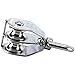 DasMarine 3 Pack M20 Double Pulley Block in 304 Stainless Steel Crane Swivel Hook Double Pulley Roller Loading (M20)