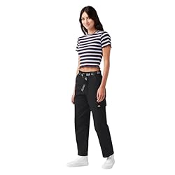 Dickies Women's Cropped Cargo Pant, Black, 32
