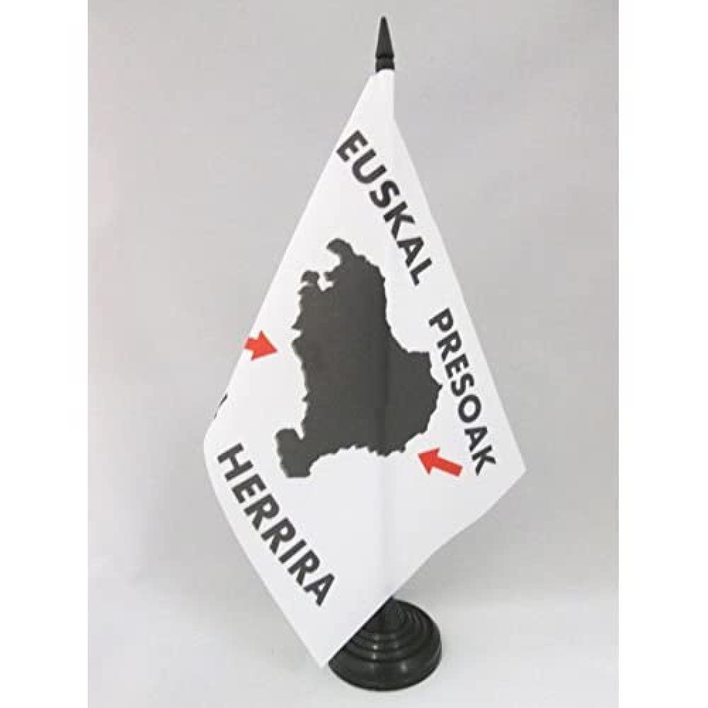 AZ FLAG Basque country Euskal Herrira Table Flag 5'' x 8'' - Euskadi Office Decoration 100% Polyester 21 x 14 cm - Mini Desk Flag with Pole and Black Plastic Base