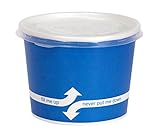 100 Count Blue Deli Containers Durable Food Storage Containers with Lids Hot and Cold Disposable 16oz Containers Use for Frozen Desserts, Soups, or Any Food of Your Choice