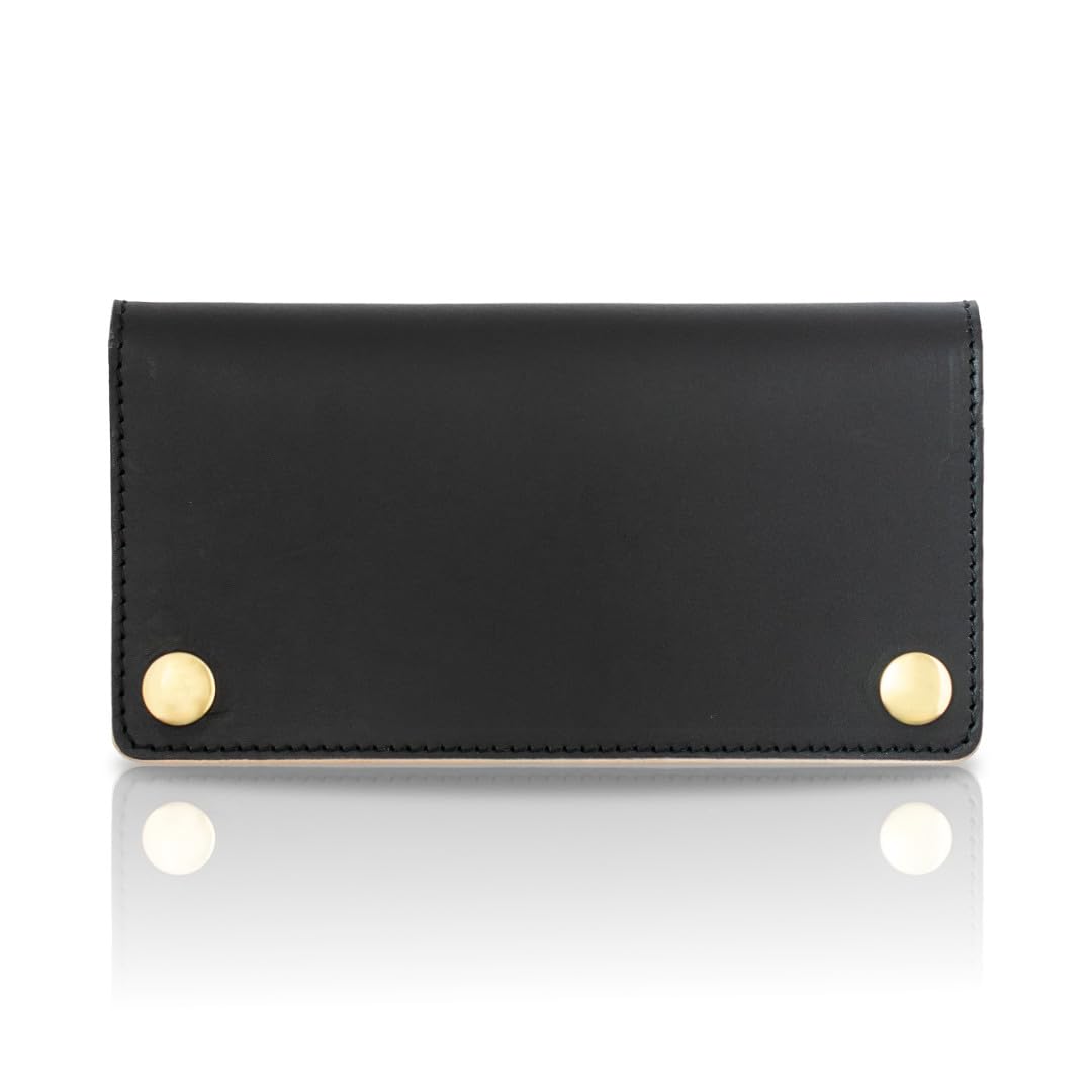 [グレオール] トラッカーズウォレット 長財布 メンズ 本革 栃木レザー ロングウォレット 日本製 大容量 小銭入れ付き おしゃれ 40代 経年変化 ブラック商品画像