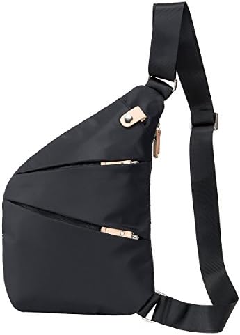 Sling Bag Shoulder Chest Bags Cross Body Backpack Multipurpose Anti Theft Pack Daypack Bags For Outdoor Sport Travel Hiking (Black)