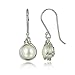 925 Sterling Silver Hand Wrapped Cultured Pearl Earrings Wedding Bridal Jewelry Bridesmaids Gifts, 8 Mm