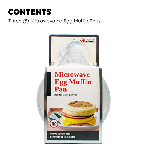 Good Living Microwave Egg Muffin Breakfast Sandwich Pan for Eggs in a Minute or Less, 3pack